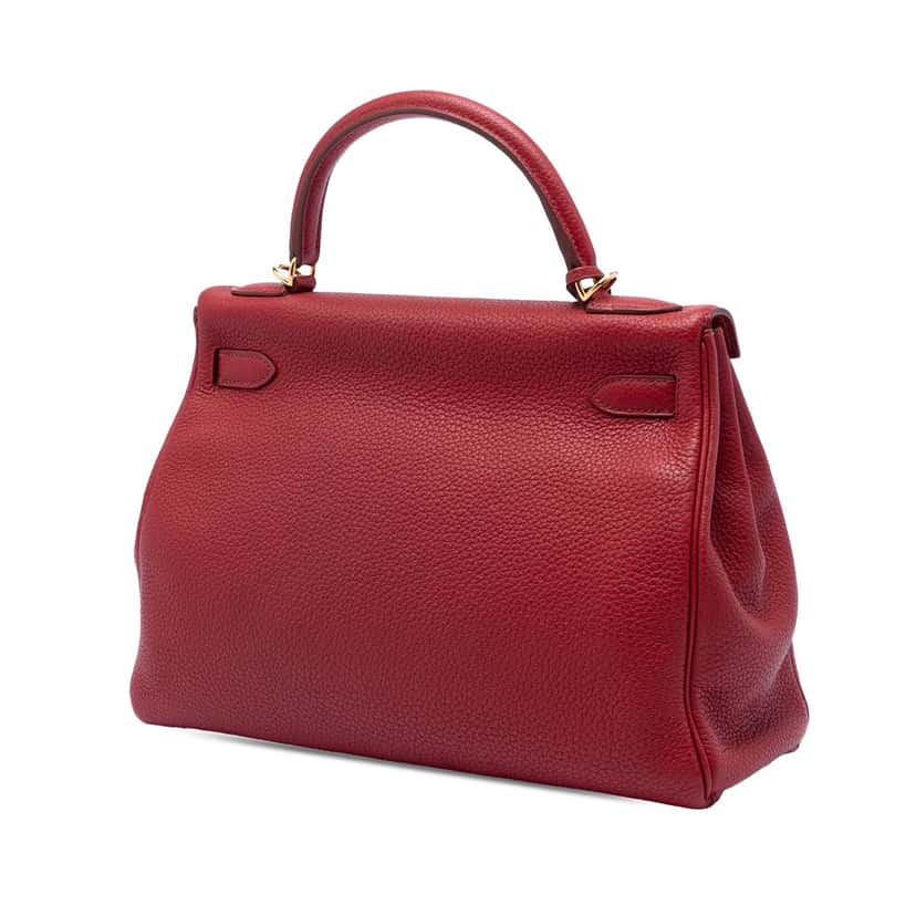 Hermès Clemence Kelly II Retourne 32 Red Leather Very good condition - Back View