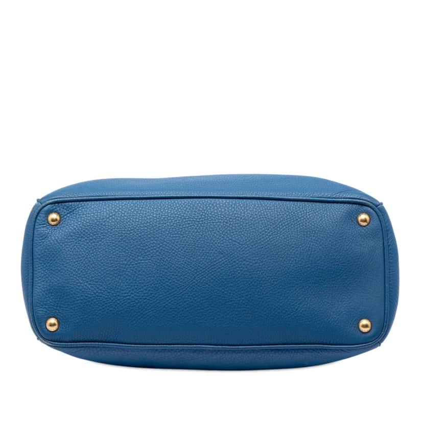 Prada Vitello Daino Double Zip Convertible Tote Blue Leather Very good condition - Inside View