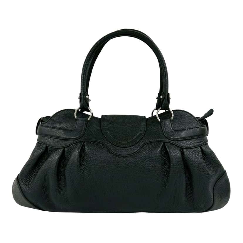 Ferragamo Leather Gancini Marisa Handbag Black Leather Very good condition - Back View
