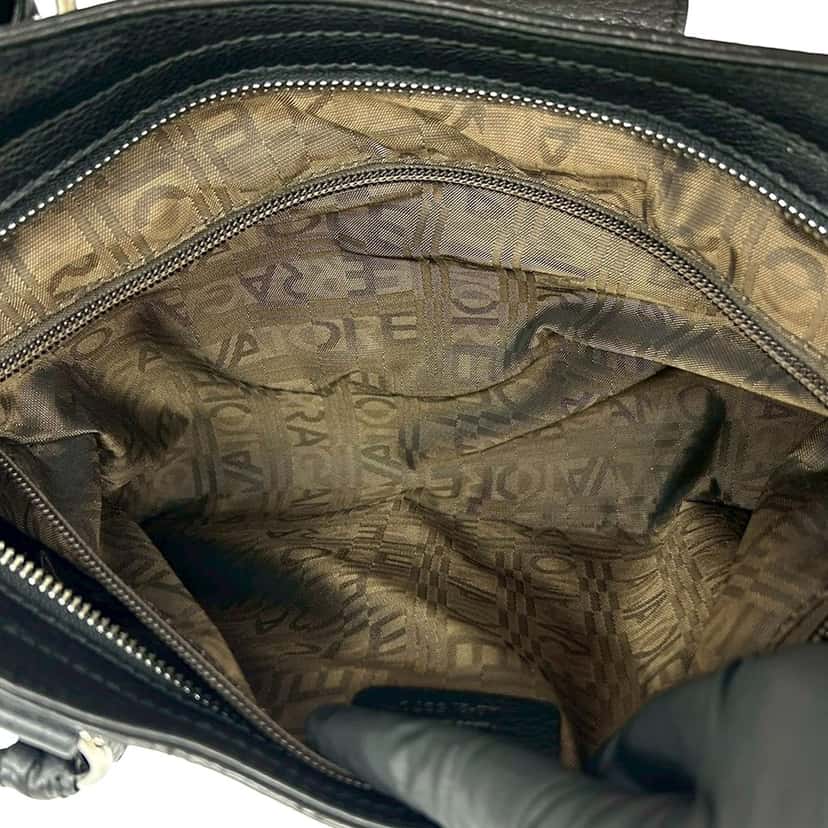 Ferragamo Leather Gancini Marisa Handbag Black Leather Very good condition - Box View