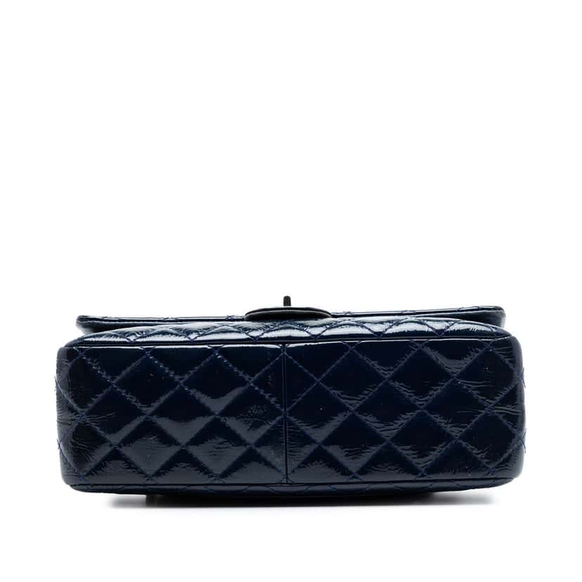Chanel Quilted Crinkled Patent Reissue 2.55 Double Flap 226 Blue Leather Very good condition - Inside View