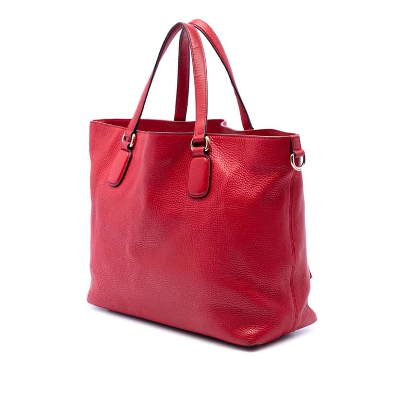 Gucci Large Leather Soho Working Tote Red Leather Very good condition - Back View