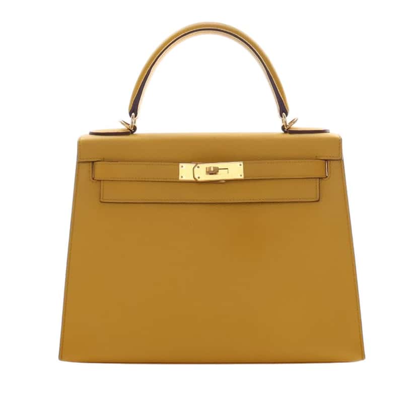 Hermès Epsom Kelly II Sellier 28 Yellow Leather Very good condition - Front View