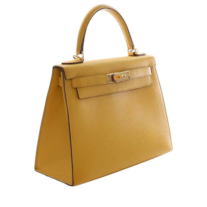 Hermès Epsom Kelly II Sellier 28 Yellow Leather Very good condition - Back View