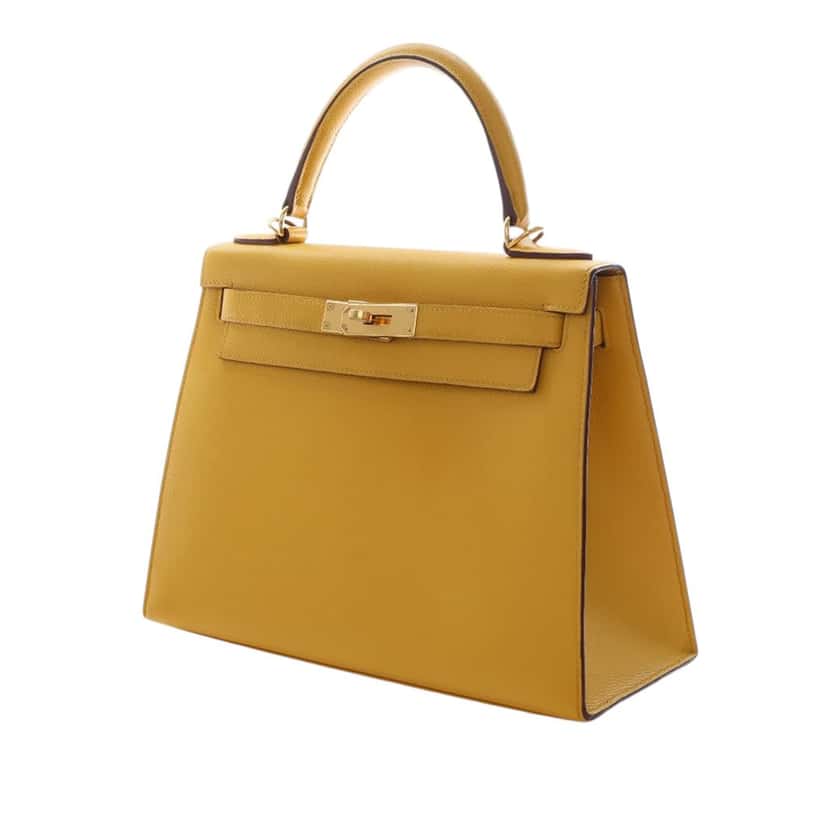Hermès Epsom Kelly II Sellier 28 Yellow Leather Very good condition - Inside View