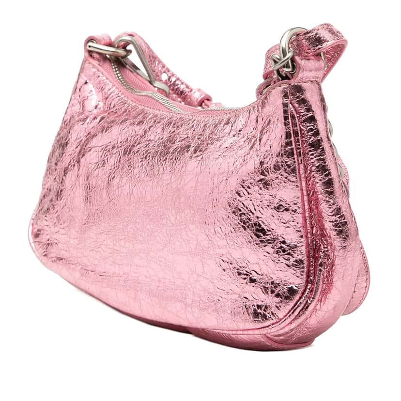 Balenciaga Metallic Lambskin Motocross Le Cagole XS Pink Leather Very good condition - Back View