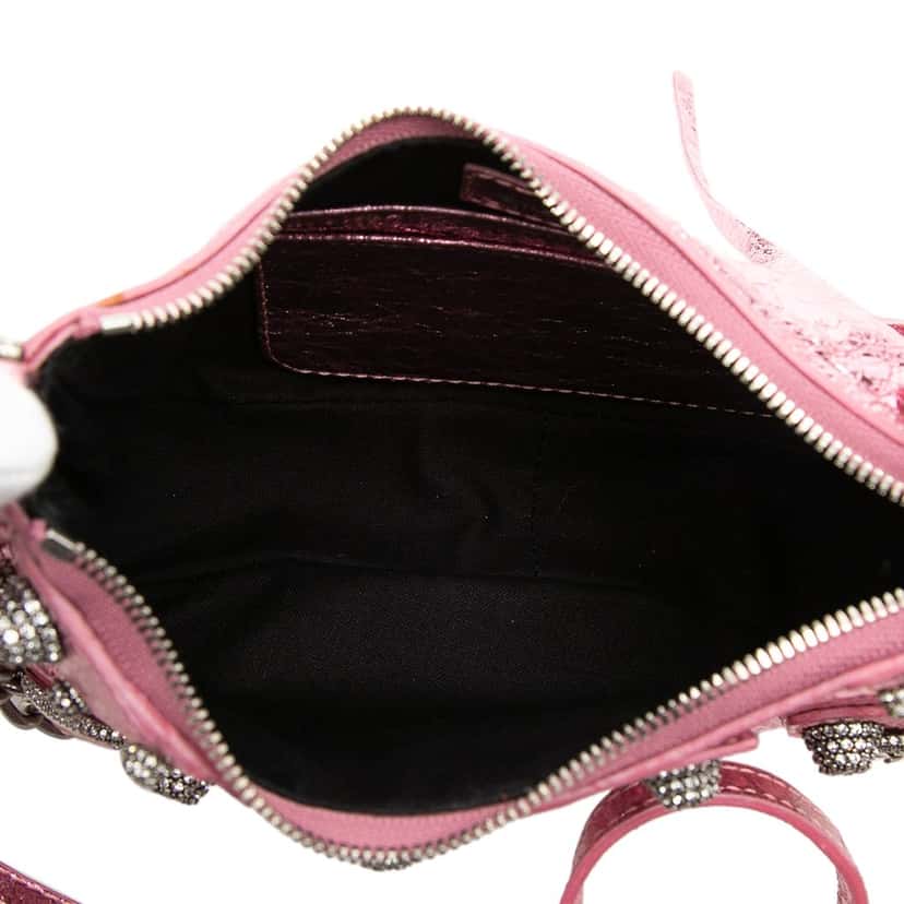 Balenciaga Metallic Lambskin Motocross Le Cagole XS Pink Leather Very good condition - Model View