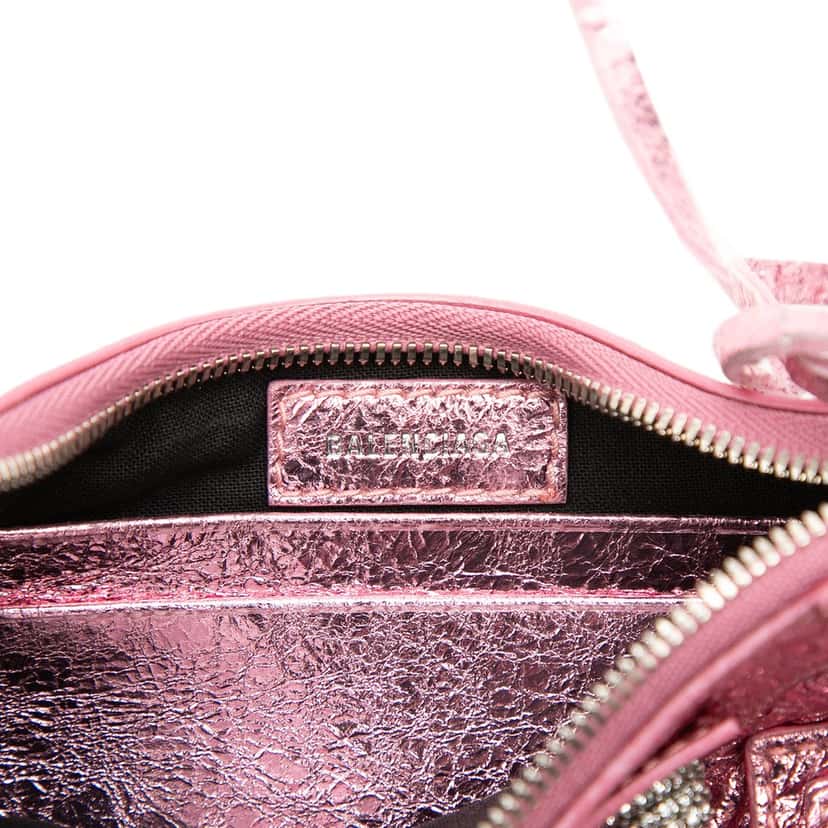 Balenciaga Metallic Lambskin Motocross Le Cagole XS Pink Leather Very good condition - Box View