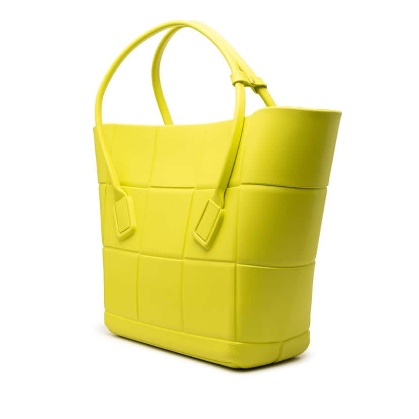 Bottega Veneta Medium Matte Rubber Arco Tote Yellow Very good condition - Back View