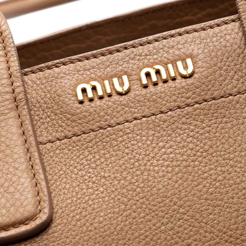 Miu Miu Vitello Caribu Satchel Brown Leather Very good condition - Box View