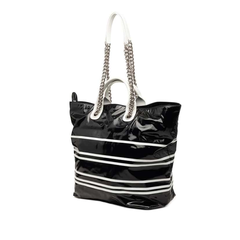 Chanel Coated Canvas La Pausa Bay Shopping Satchel Black Very good condition - Back View