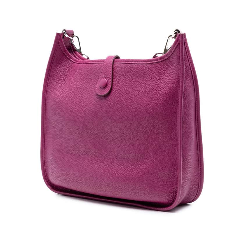 Hermès Clemence Evelyne I PM Purple Leather Very good condition - Back View
