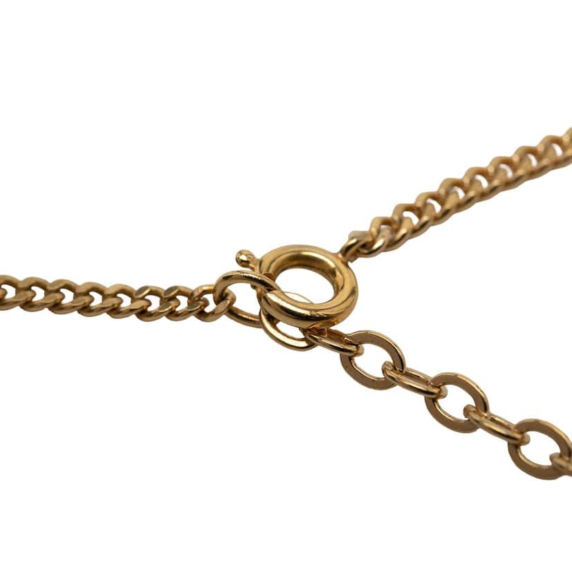 Dior Gold Plated Crystal CD Diamond Pendant Necklace Gold Metal Very good condition - Inside View