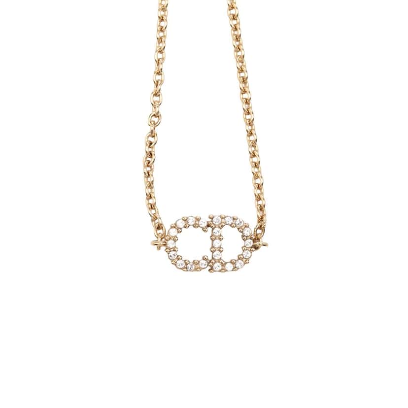 Dior Gold Plated Strass CD Logo Bracelet Gold Metal Very good condition - Front View