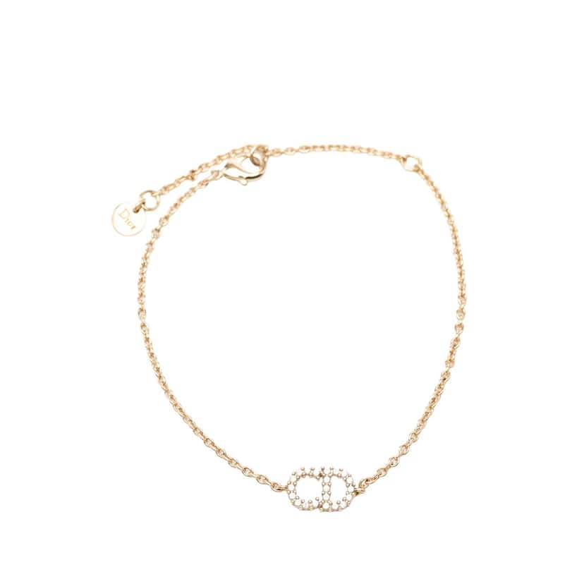 Dior Gold Plated Strass CD Logo Bracelet Gold Metal Very good condition - Inside View