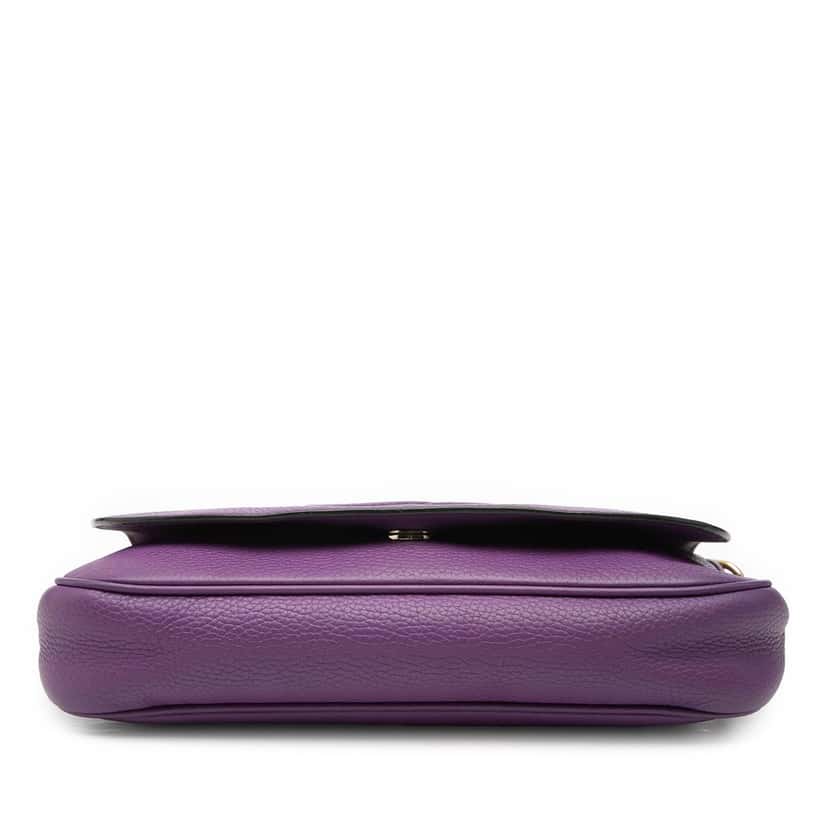 Gucci Medium Calfskin Soho Chain Flap Crossbody Purple Leather Very good condition - Inside View