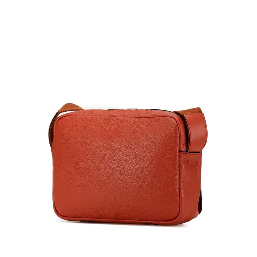 LOEWE XS Military Messenger Bag Orange Leather Very good condition - Back View