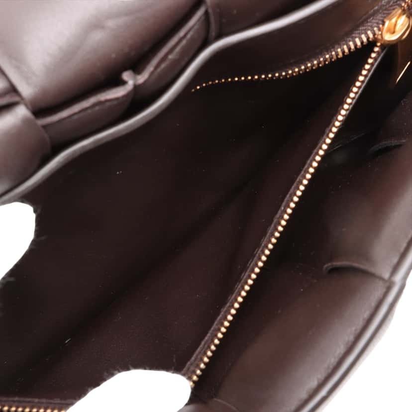 Bottega Veneta Nappa Intrecciato Padded Chain Cassette Satchel Brown Leather Very good condition - Inside View