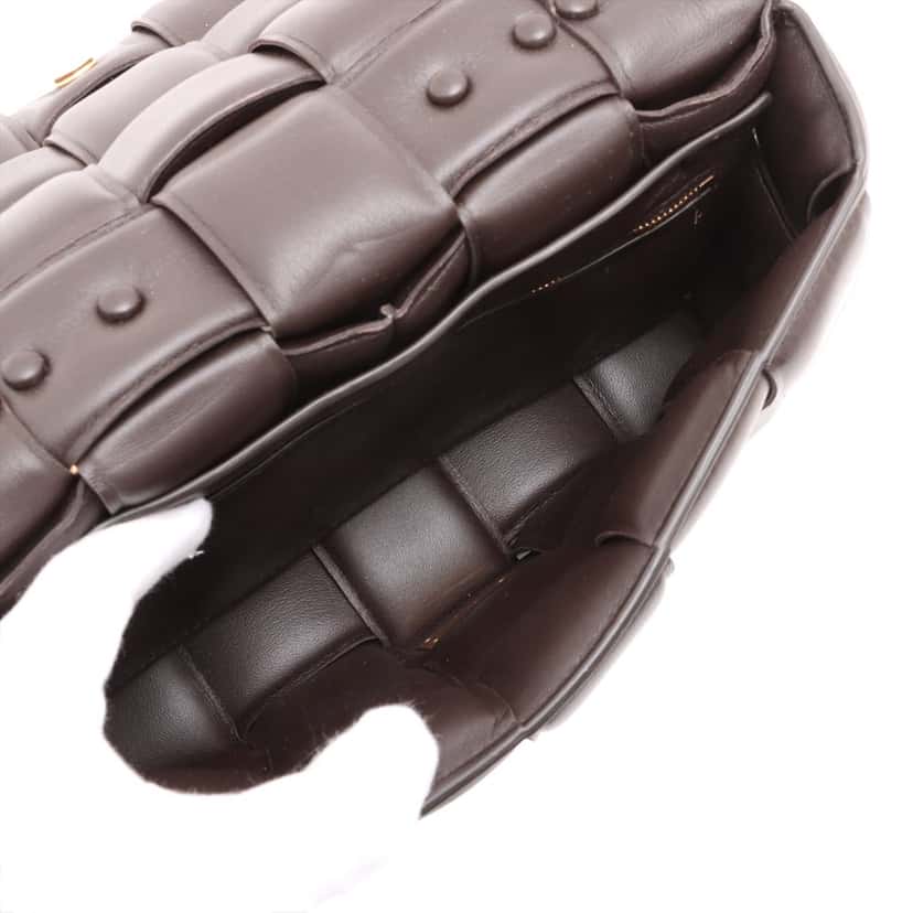 Bottega Veneta Nappa Intrecciato Padded Chain Cassette Satchel Brown Leather Very good condition - Box View