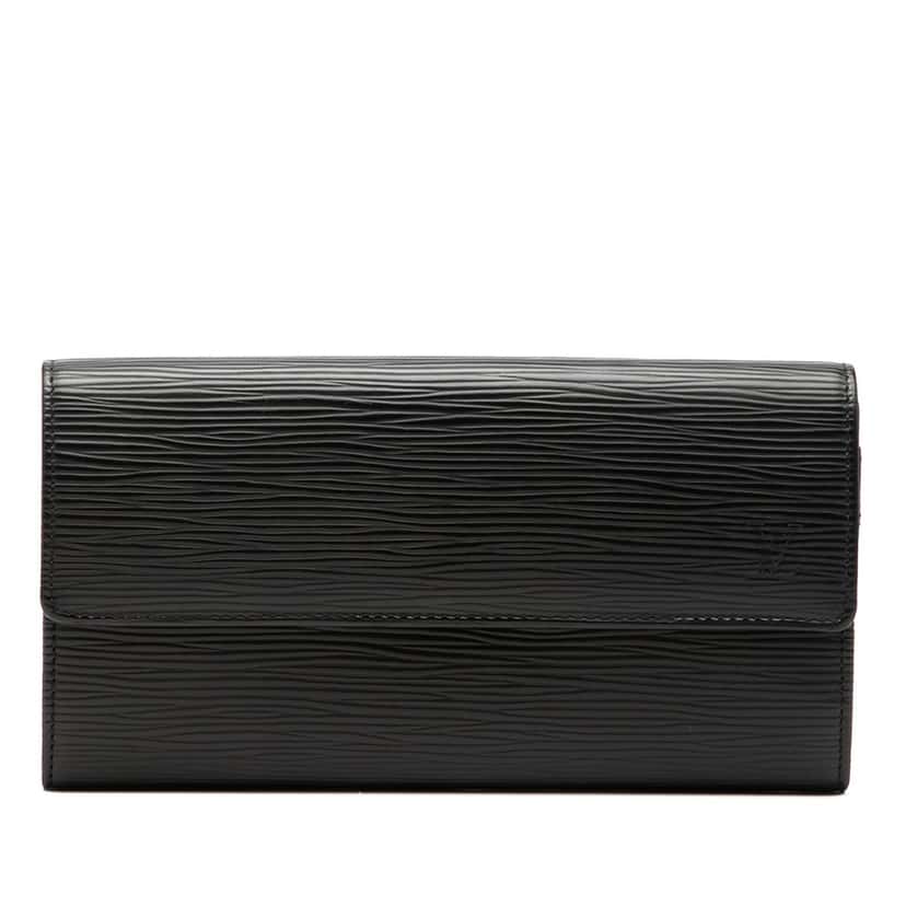 Louis Vuitton Epi Sarah Long Wallet Black Leather Very good condition - Front View