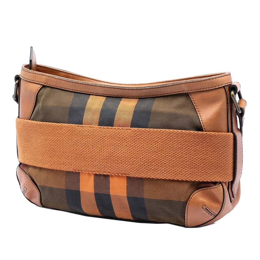 Burberry Mega Check Canvas and Leather Belted Crossbody Brown Very good condition - Back View