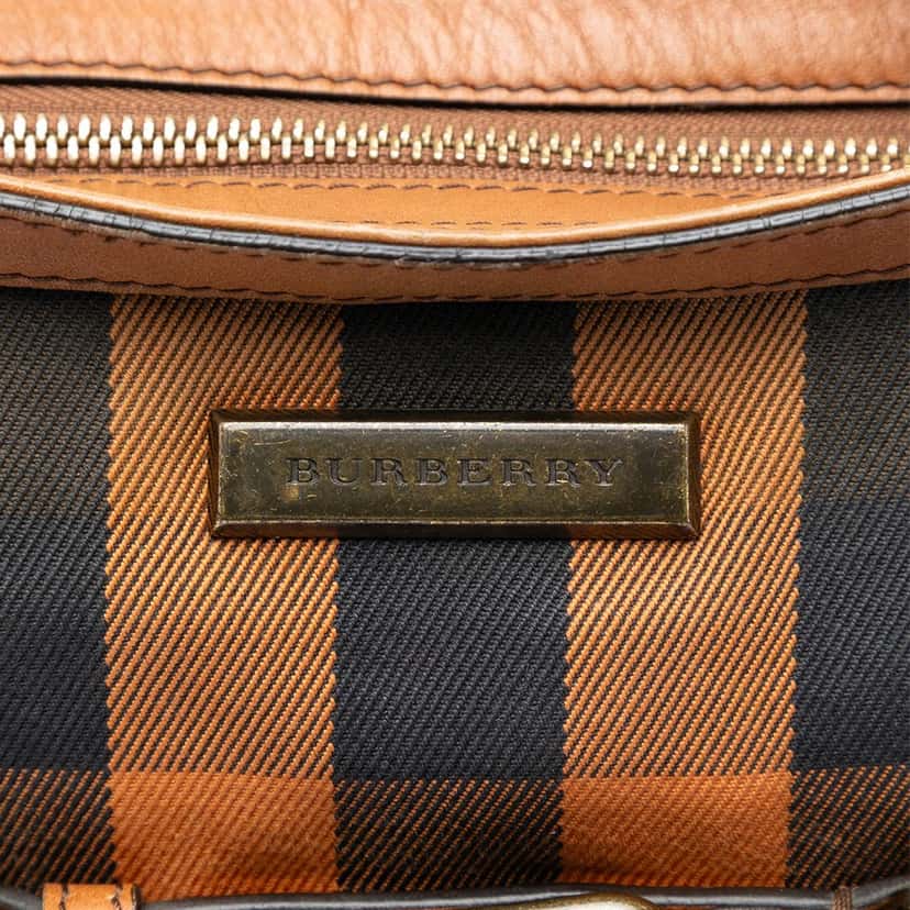 Burberry Mega Check Canvas and Leather Belted Crossbody Brown Very good condition - Box View