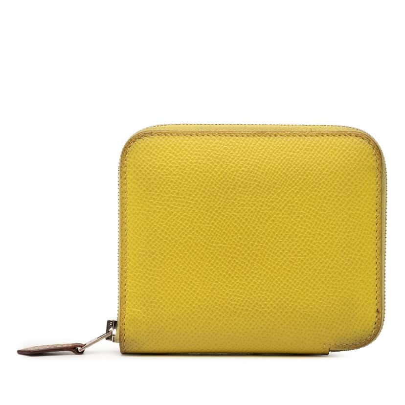 Hermès Epsom Silk In Compact Wallet Yellow Leather Very good condition - Front View