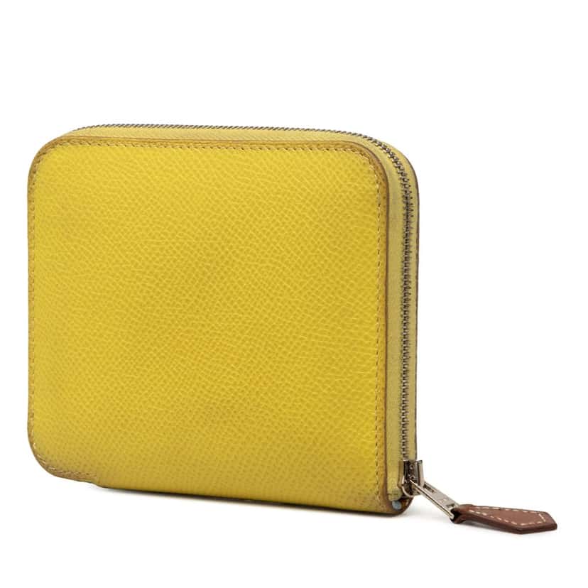 Hermès Epsom Silk In Compact Wallet Yellow Leather Very good condition - Back View
