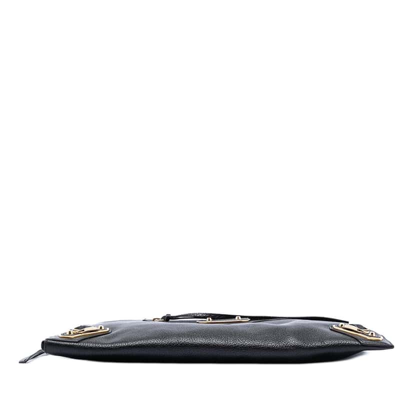 Balenciaga Goatskin Motocross Classic Metallic Edge Clutch Black Leather Very good condition - Inside View