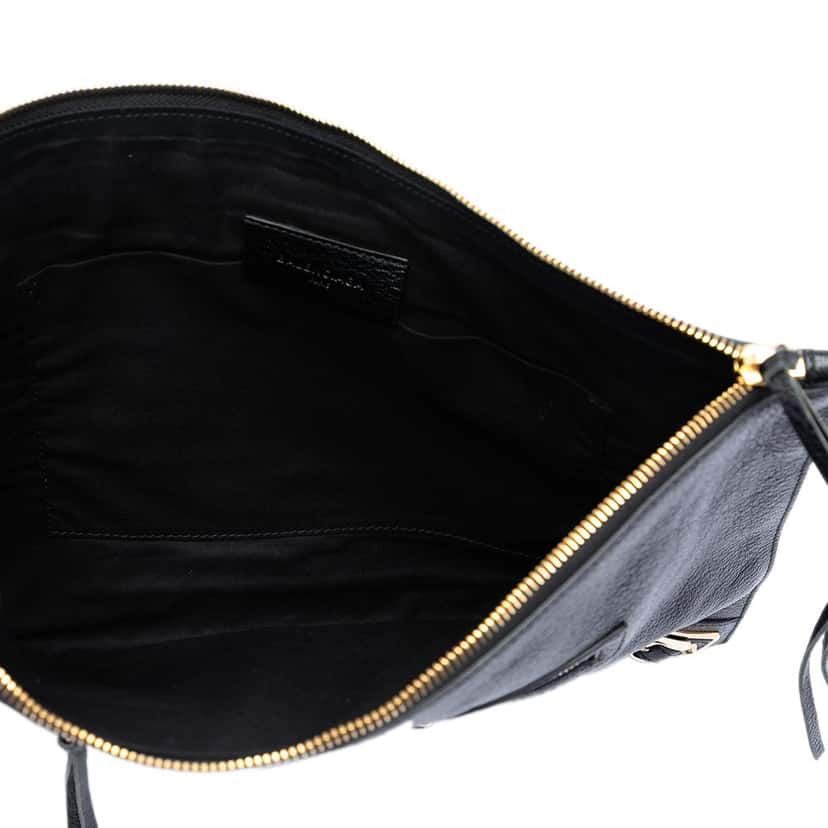 Balenciaga Goatskin Motocross Classic Metallic Edge Clutch Black Leather Very good condition - Model View