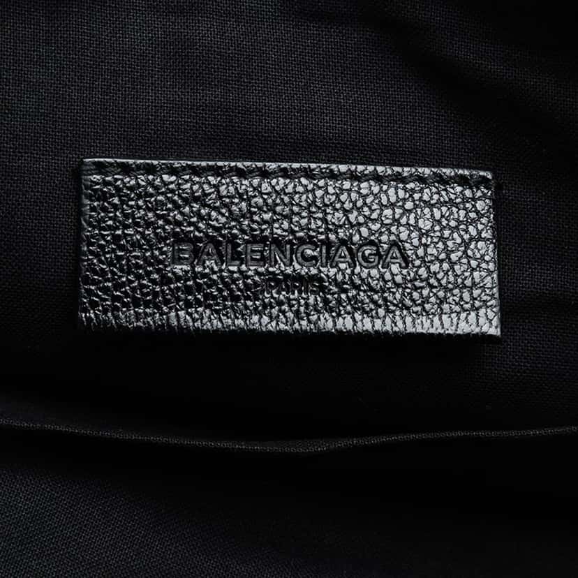Balenciaga Goatskin Motocross Classic Metallic Edge Clutch Black Leather Very good condition - Box View