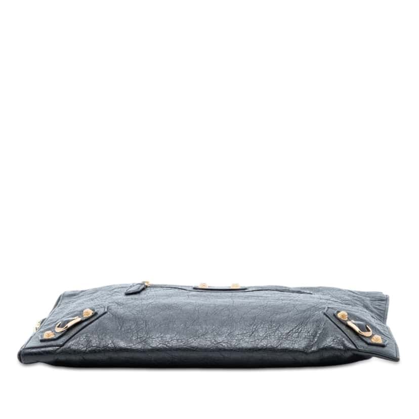 Balenciaga Lambskin Motocross Giant 12 Zip Around Flat Clutch Black Leather Very good condition - Inside View