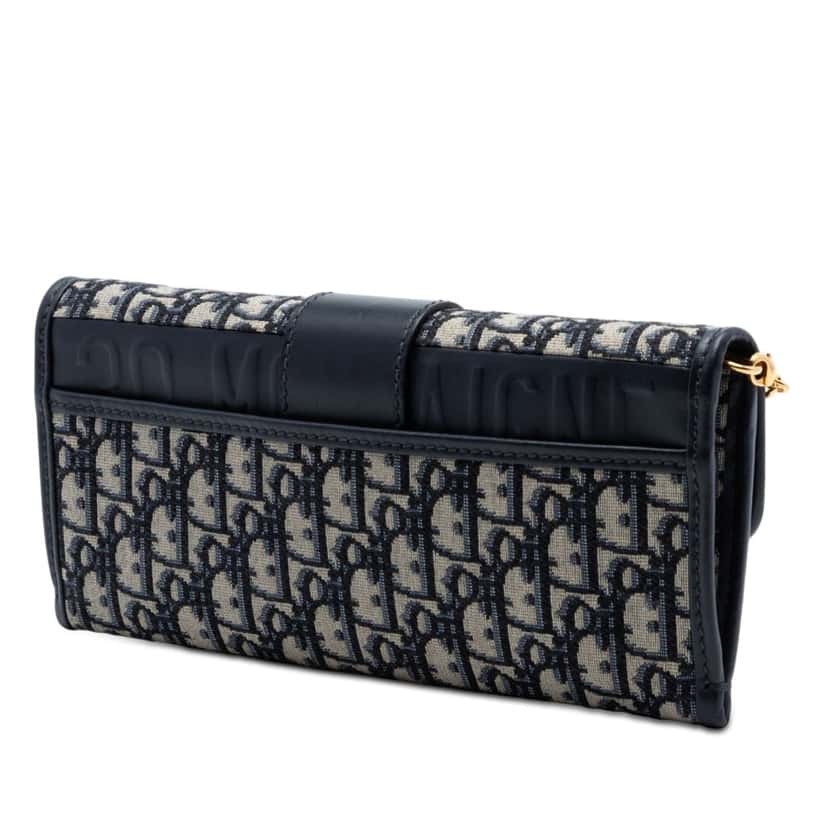 Dior Oblique Canvas 30 Montaigne Clutch With Chain Blue Very good condition - Back View