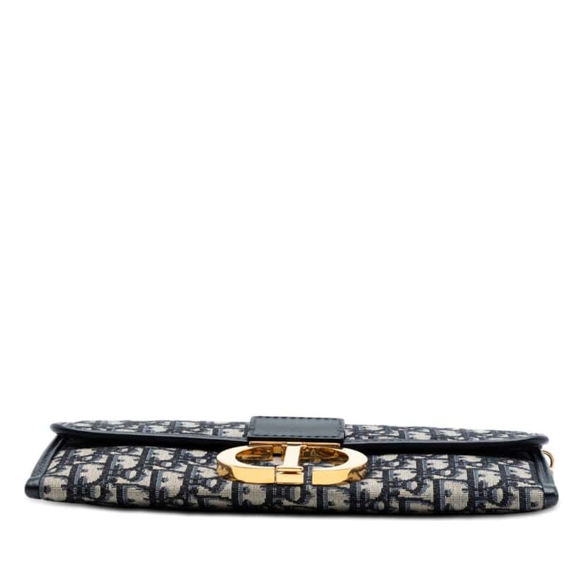 Dior Oblique Canvas 30 Montaigne Clutch With Chain Blue Very good condition - Inside View