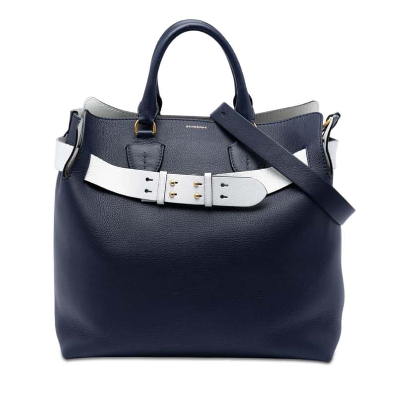 Burberry Large Bicolor Leather Belt Bag Blue Leather Very good condition - Front View