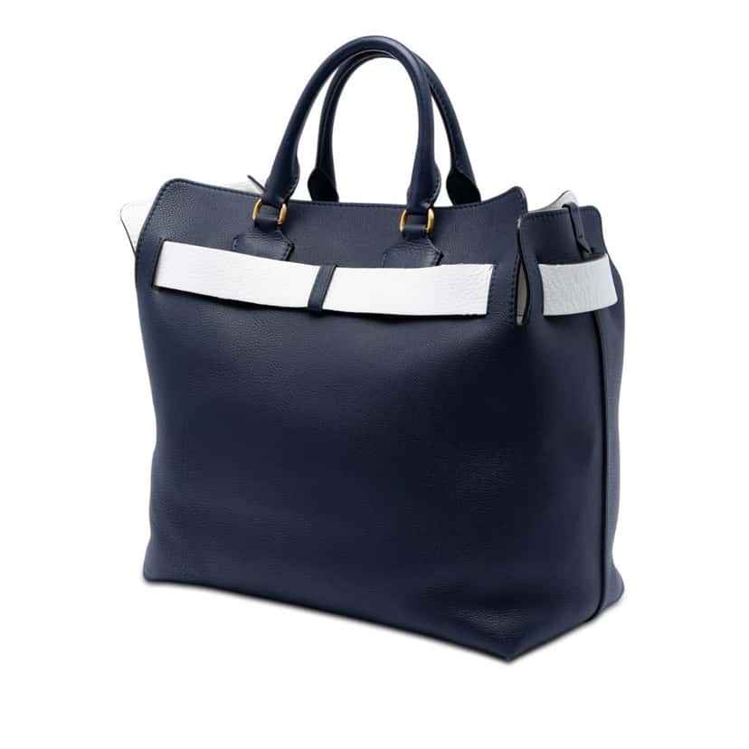 Burberry Large Bicolor Leather Belt Bag Blue Leather Very good condition - Back View