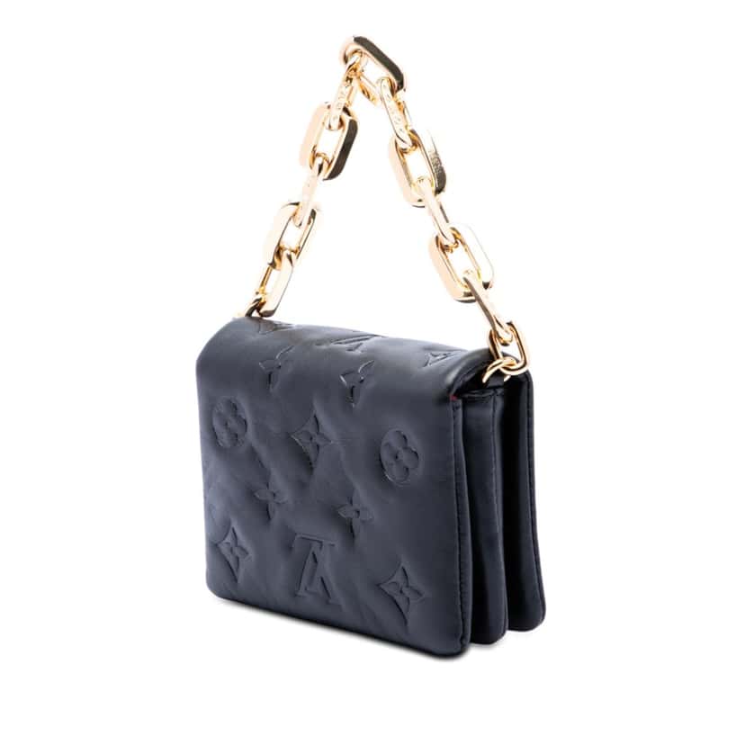Louis Vuitton Monogram Embossed Puffy Lambskin Coussin Belt Bag Black Leather Very good condition - Back View