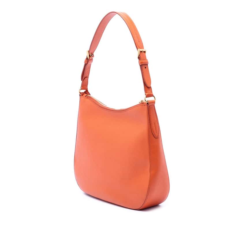 Prada Saffiano Lux Shoulder Bag Orange Leather Very good condition - Back View