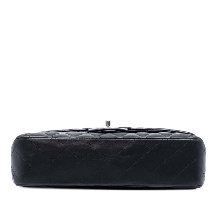 Chanel Medium Classic Lambskin Double Flap Black Leather Very good condition - Inside View