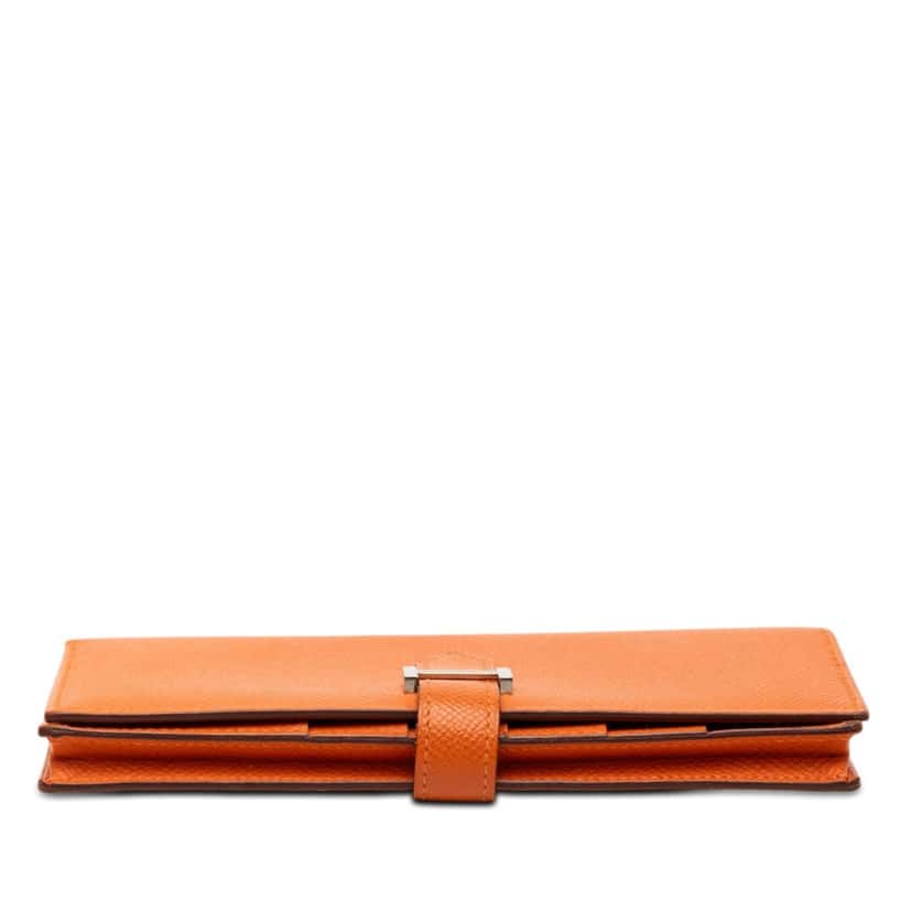 Hermès Epsom Bearn Soufflet Wallet Orange Leather Very good condition - Inside View