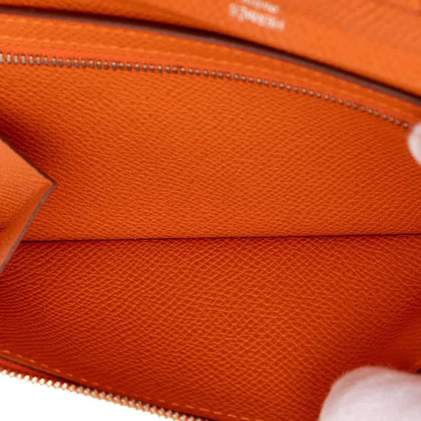 Hermès Epsom Bearn Soufflet Wallet Orange Leather Very good condition - Model View