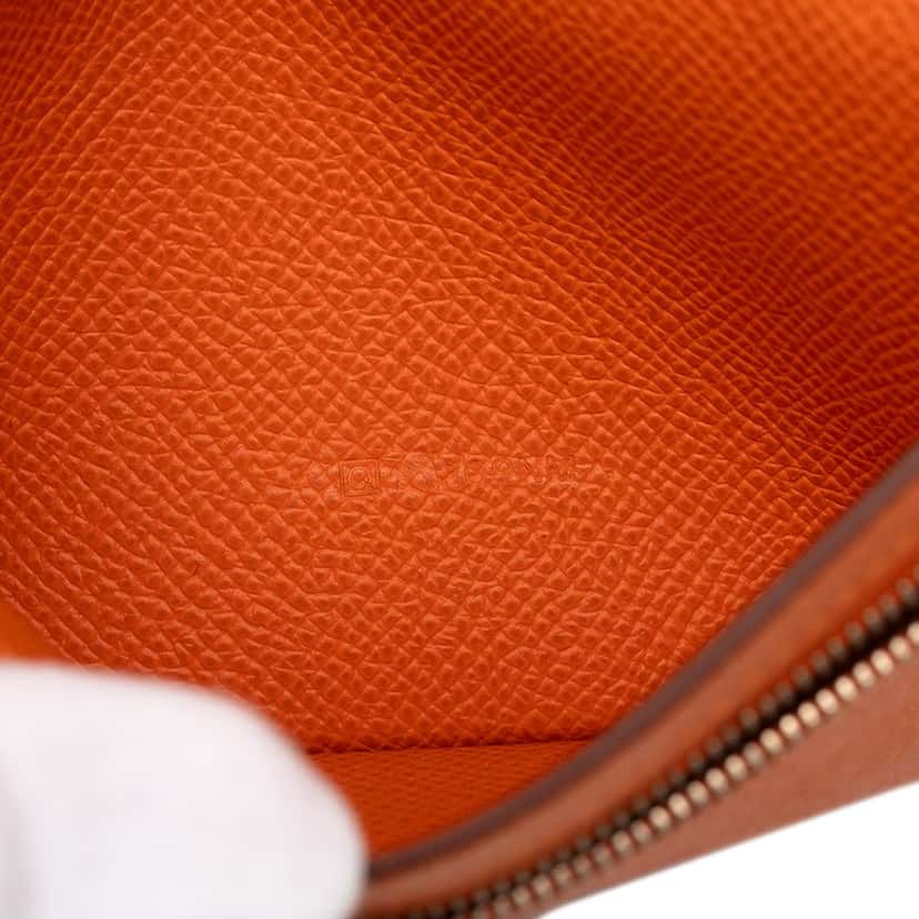 Hermès Epsom Bearn Soufflet Wallet Orange Leather Very good condition - Box View