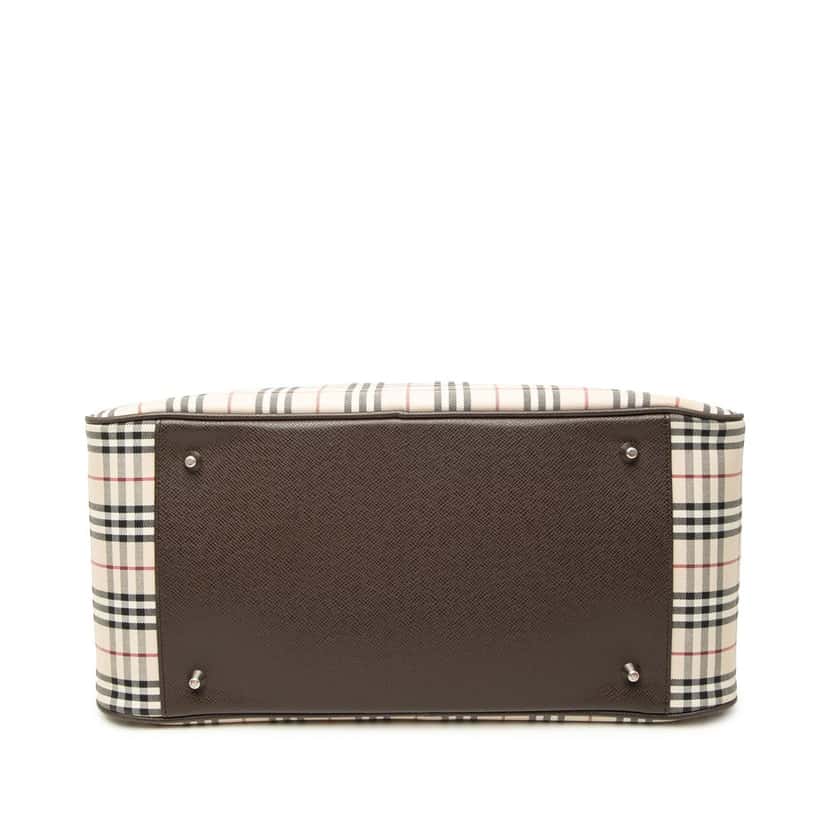 Burberry House Check Canvas Satchel Beige Very good condition - Inside View