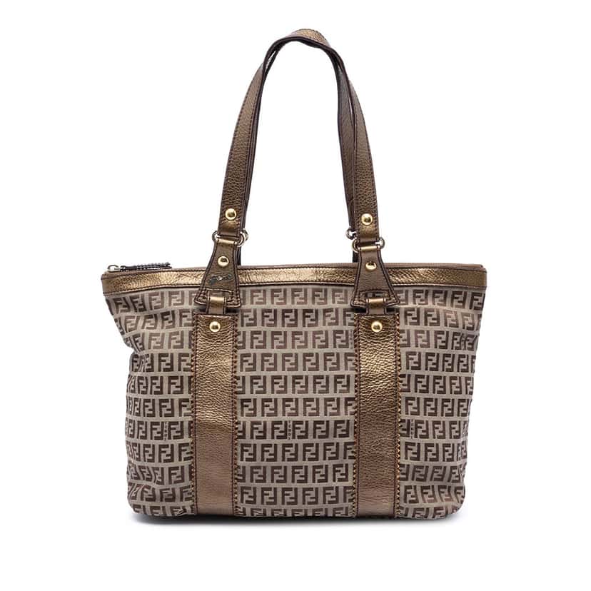 Fendi Zucchino Canvas Tote Beige Very good condition - Front View