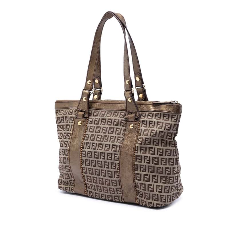 Fendi Zucchino Canvas Tote Beige Very good condition - Back View