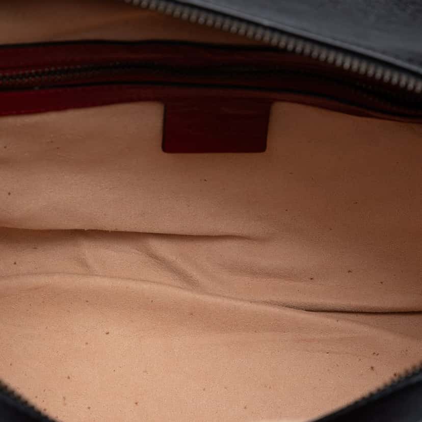 Gucci Small GG Marmont Matelasse Diagonal Leather Torchon Bamboo Satchel Black Leather Very good condition - Model View