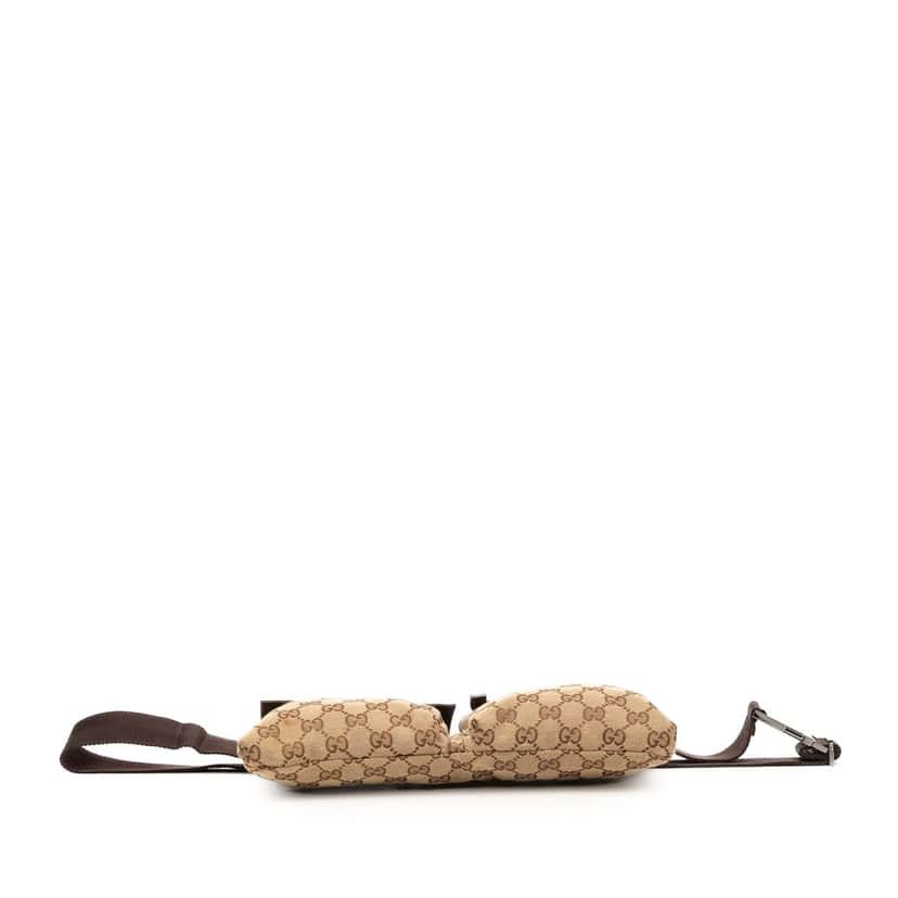 Gucci GG Canvas Double Pocket Belt Bag Beige Very good condition - Inside View