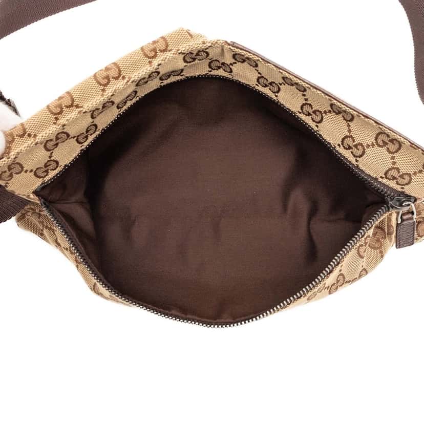 Gucci GG Canvas Double Pocket Belt Bag Beige Very good condition - Model View