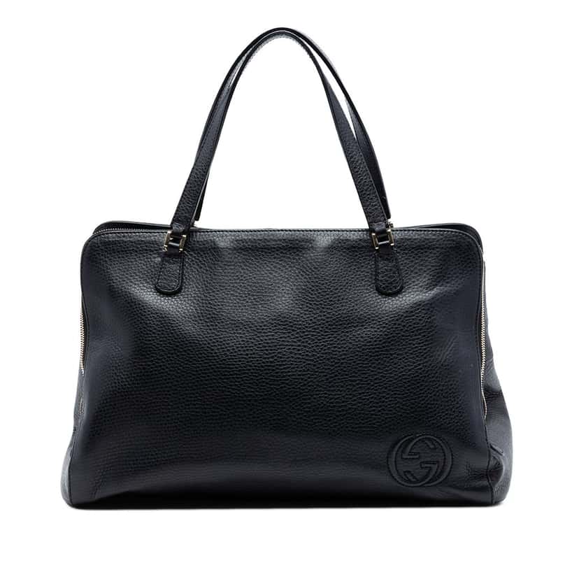 Gucci Leather Soho Convertible Tote Black Leather Very good condition - Front View