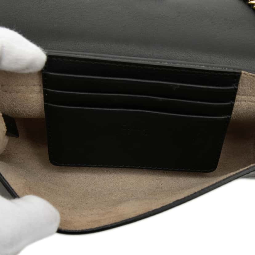 Chloé Mini Calfskin and Suede Faye Chain Crossbody Black Leather Very good condition - Model View